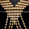 Stylish U Shape Layer Fringe Chest Necklace In Gold And Silver For Wedding Party And Cosplay Outfits