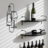 Minimalistische Lijntekening Metaal Wanddecoratie Wijnflessen Glas Zwart Modern Bar Keuken Huis Kunst 15,75x5,98 Inch