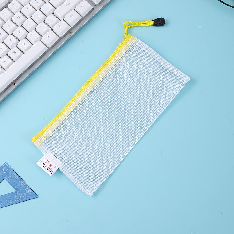 A4 Waterproof Mesh Zipper Bag: Transparent Student Pencil Case & Document Storage