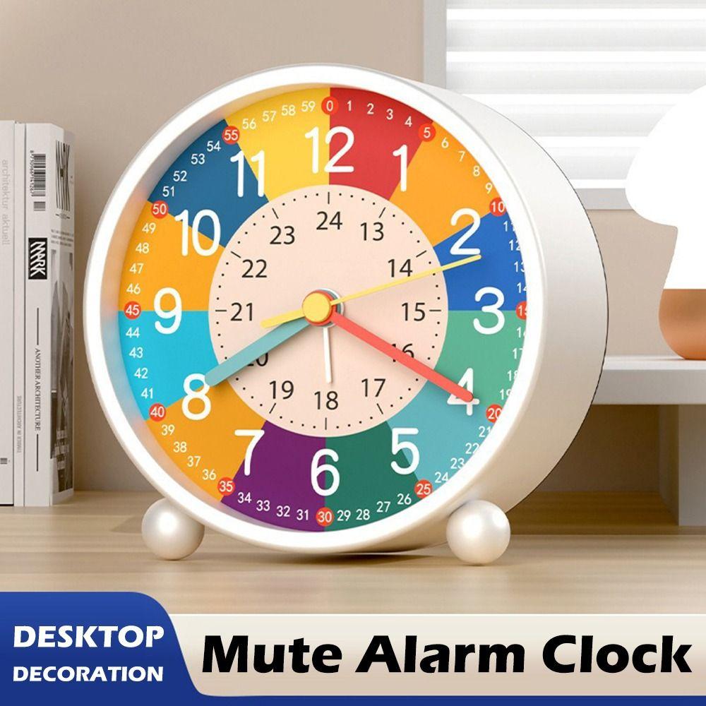 Creative Metal Alarm Clock Colorful Dual Bell Children Learning Clock Wake Up Clock Student Use