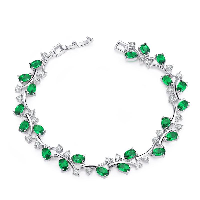 Korean Fashion 18K White Gold Plated Zircon Bracelet for Women