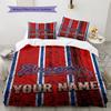 Name Custom Atlanta Braves Pattern Bedding Set Quilt Cover Pillowcase Home Decor Gift (1 * Duvet Cover + 2 * Pillowcase, Without Core)