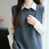 Koreanischer Stil Reiner Wollstrickweste - Herbst/Winter Layering Weste