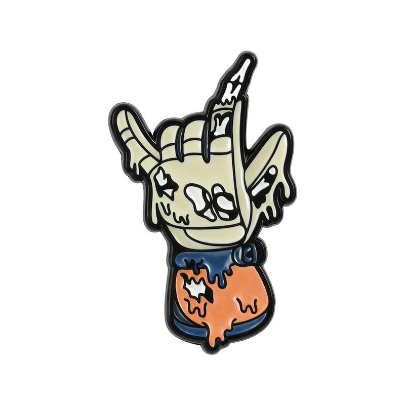 Streetwear Skeleton Hand Money Tree Enamel Pins Cool Gesture Brooches Trendy Lapel Badges for Backpacks Edgy Gifts For Teens