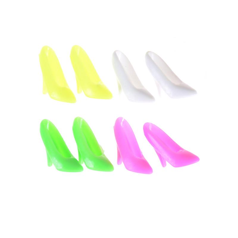 10 Mixed Color Common Style Doll Shoes Colorful Cute High Heel Shoes Suitable For Barbie Party Dress Doll Accessories