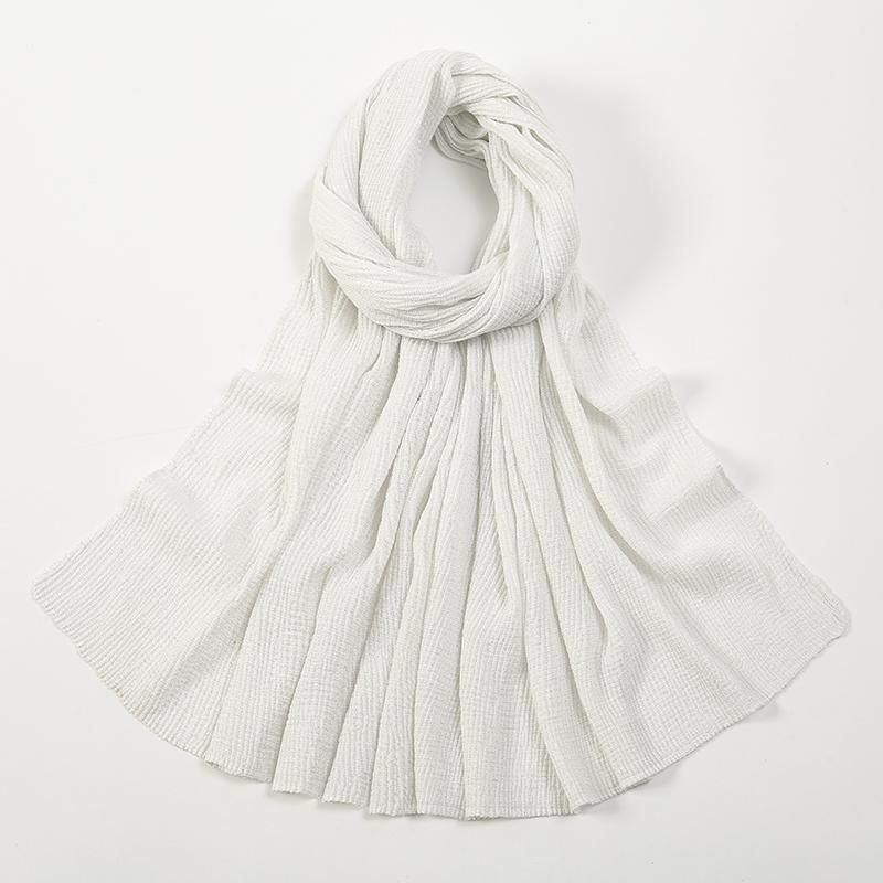 New Crinkle Cotton Hijab Scarf Women Turban Muslim Shawl Plain Bandana Breathable Women's Shawls Foulard Glitter Hijabs Ramadan