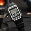 Men Rectangular Sports Electronic Watch Waterproof 50M Night Light Large Screen Alarm Clock