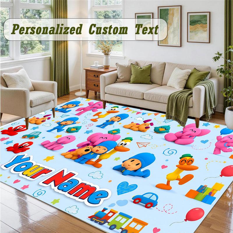 Crystal Velvet Square Rug Custom NamePocoyó Pattern Non Slip Home Floor Decor Rug
