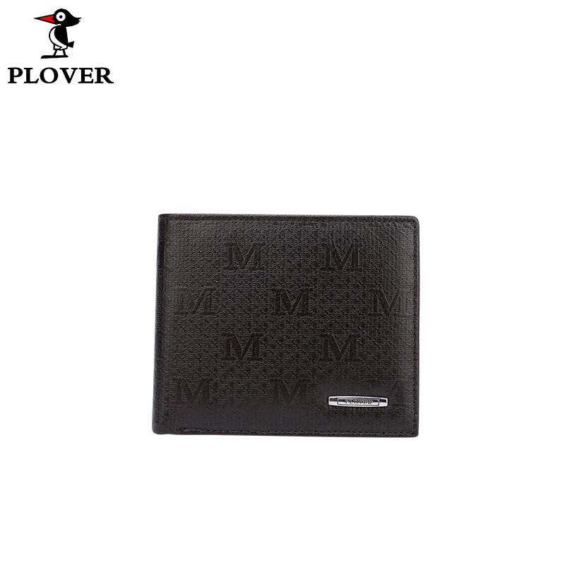 PLOVER M-Pattern Leather Bi-fold Wallet
