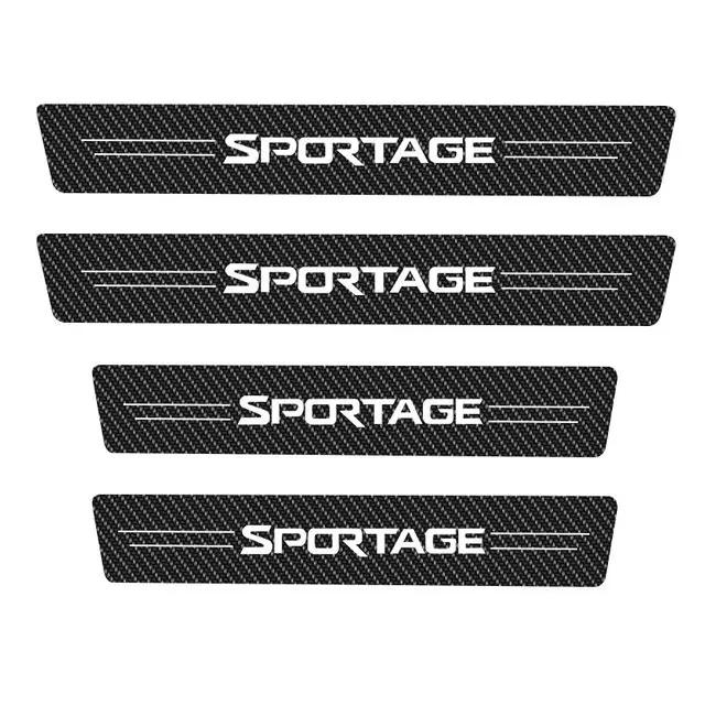 Car Door Threshold Scuff Plate Carbon Fiber Sill Protector Stickers For KIA Sportage 2005-  Auto Door Entry Pedal Guards