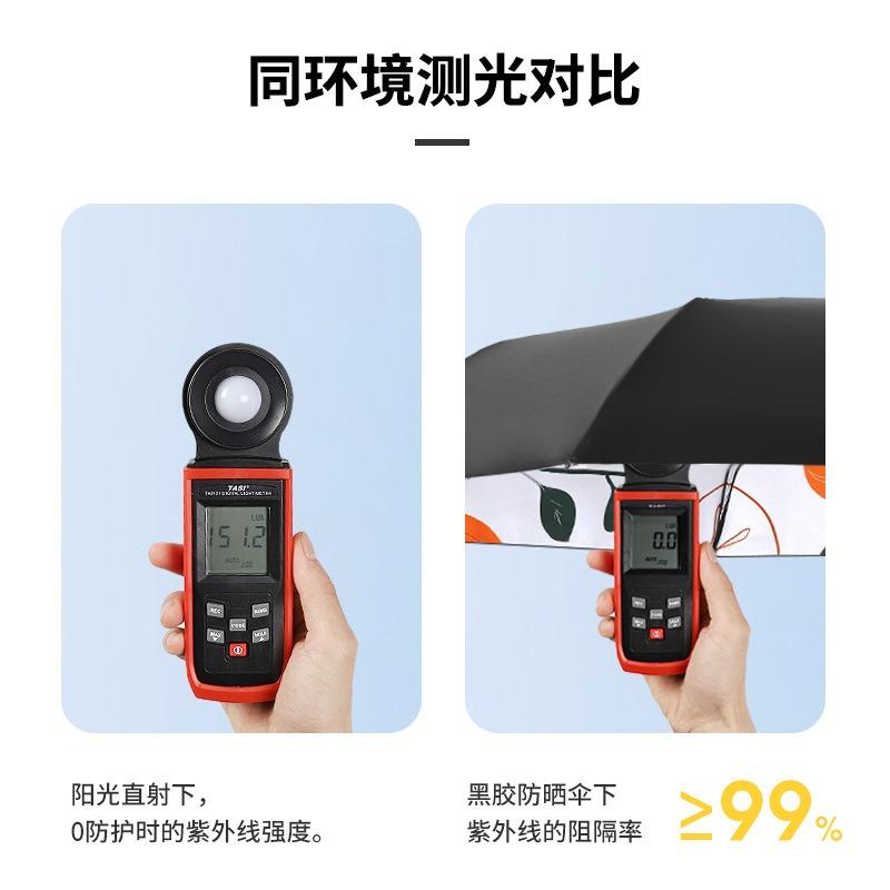 8-Bone three-fold manual vinyl sunscreen weather and rain dual-purpose personalized creative parasol umbrella print