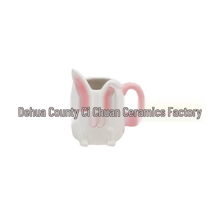 Easter Bunny Ceramic Collection: Modern Basket, Cup, Jar, Plate, and Radish Bowl Home Decor.