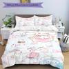 3pcs Sweet Cinnamoroll Theme Printed Quilt Set - Soft and Comfortable Quilt Cover for Bedroom, Guest Room Decorative Bedding Set S091