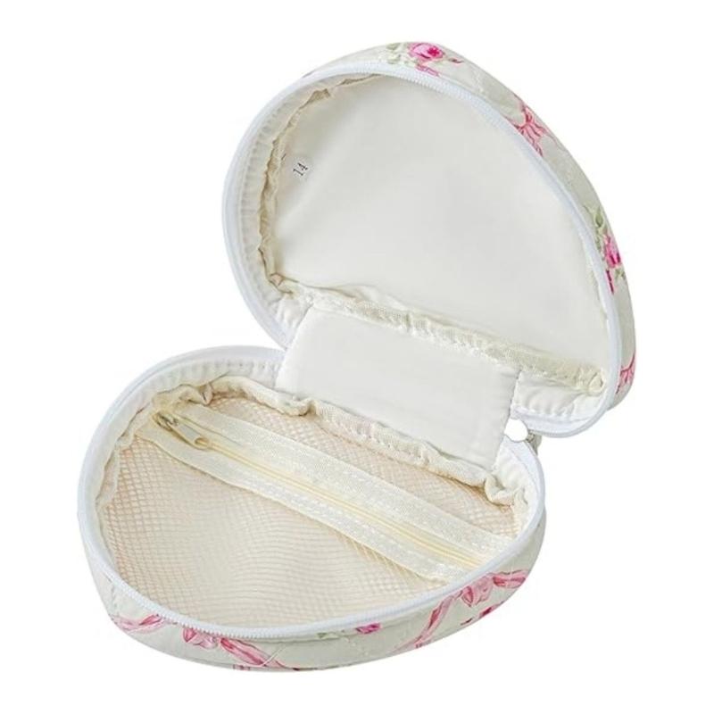 Large Capacity Waterproof Makeup Bag For Travel Cosmetic Organizers With Floral Heart Design Travel Toiletry Bag