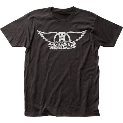 Aerosmith Logo Mens T Shirt Rock and Roll Classic Sort Sleeve Tee New Black