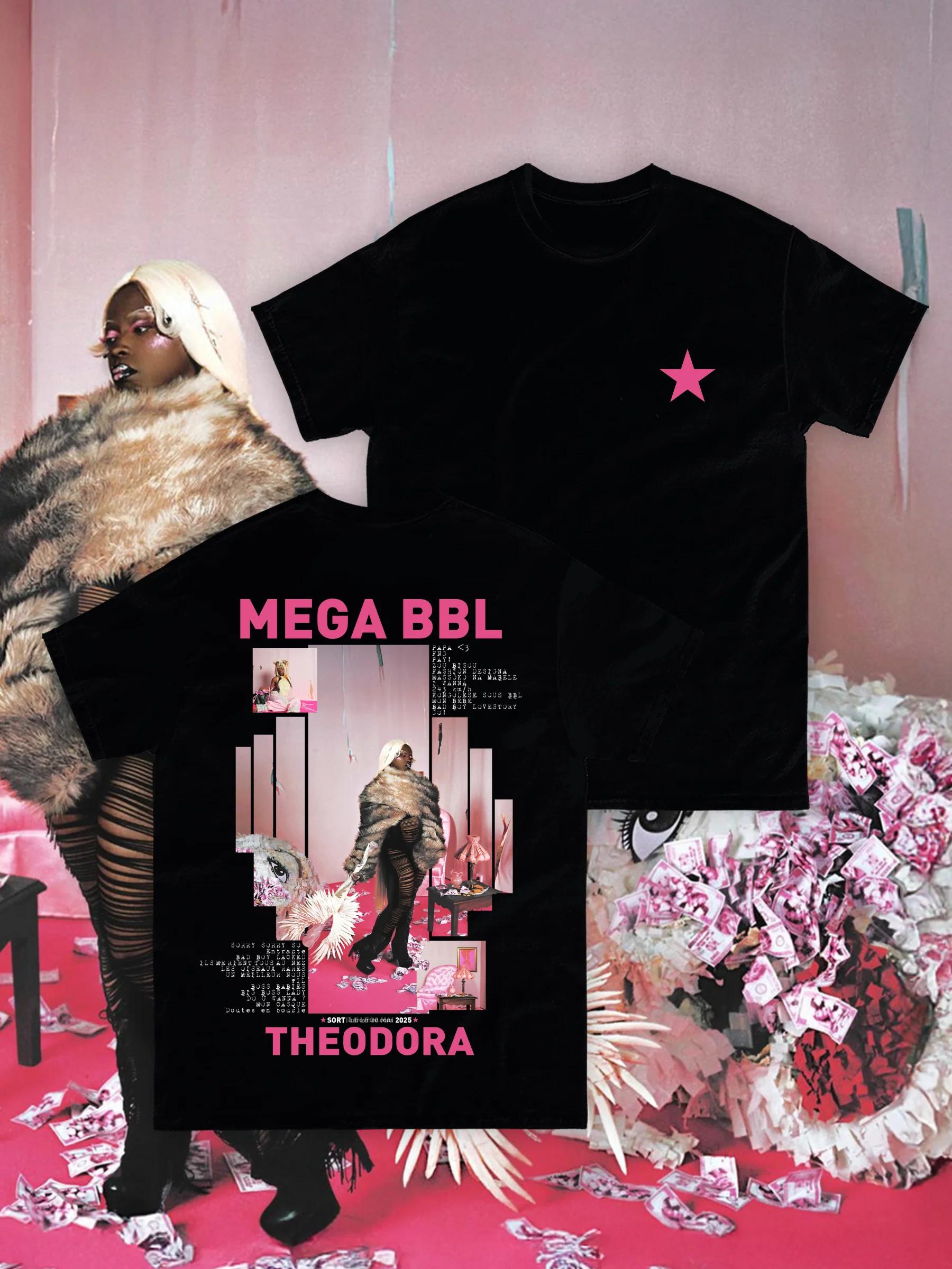 

France Singer Theodora Album MEGA BBL Graphic Tshirt Unisex Women Pop Music Tshirt Casual Cotton Vintage TShirts Unisex Tops M