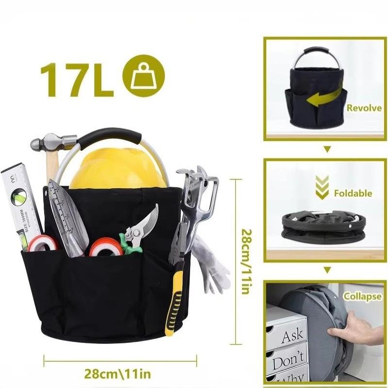 17L Multipurpose Storage Organizer Bag Foldable Picnic Tote for Outdoor Camping Grocery Shopping Home Cleaning Carry