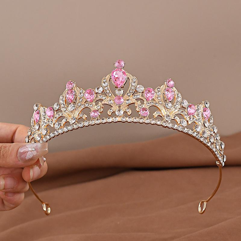 Baroque Rhinestone Bridal Crown - European Style Wedding Headdress for Women