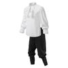 2-teiliges Set für Herren, mittelalterliche Kleidung, Party-Kostüm, Männerhemden und Piratenhosen, Halloween-Anzüge für Männer