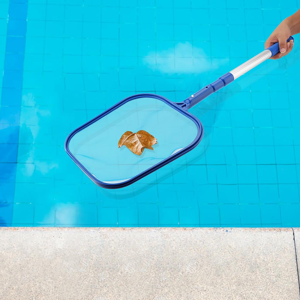 Swimming Pool Leaf Skimmer Mesh Net with Telescopic Pole Pond Tub Cleaning Tool (3*35cm)