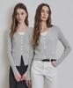Costumeoclock Woman [Italy] Slim V-Neck Ribbed Cardigan 10 Color Cowcd003