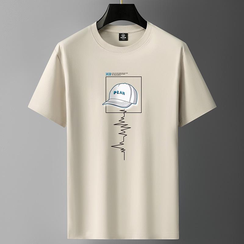 Men's Cotton Loose-Fit Short-Sleeve T-Shirt - Stylish Casual for Teens and Students