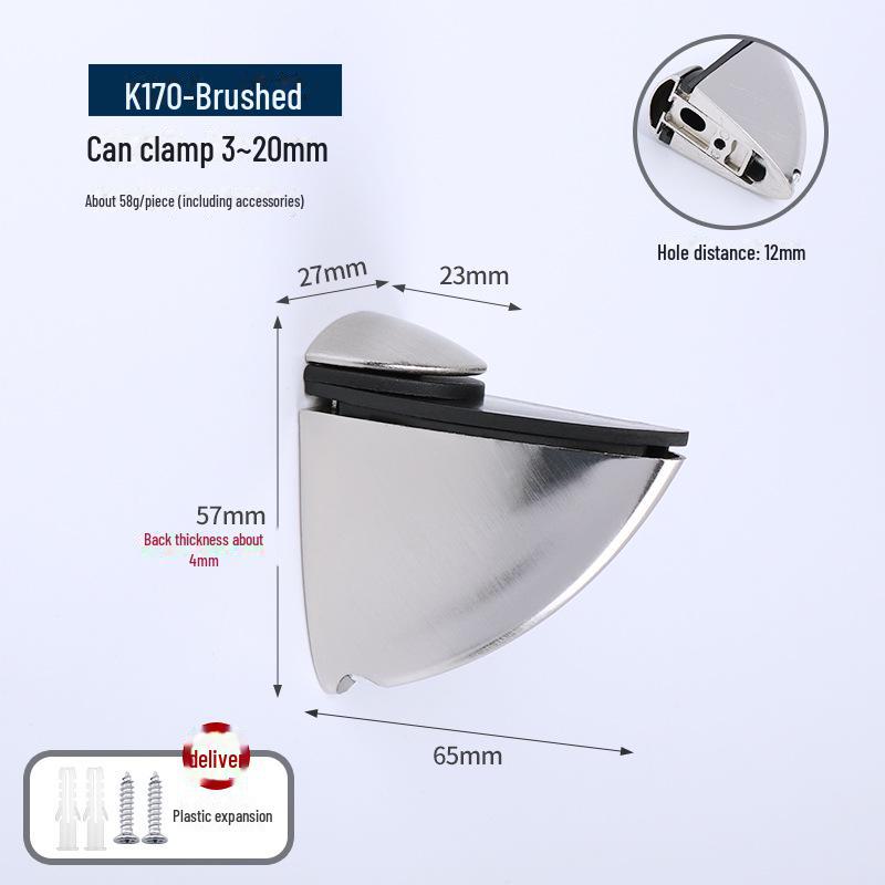 F-shaped Duckbill Glass Clamp for Bathroom/Kitchen 