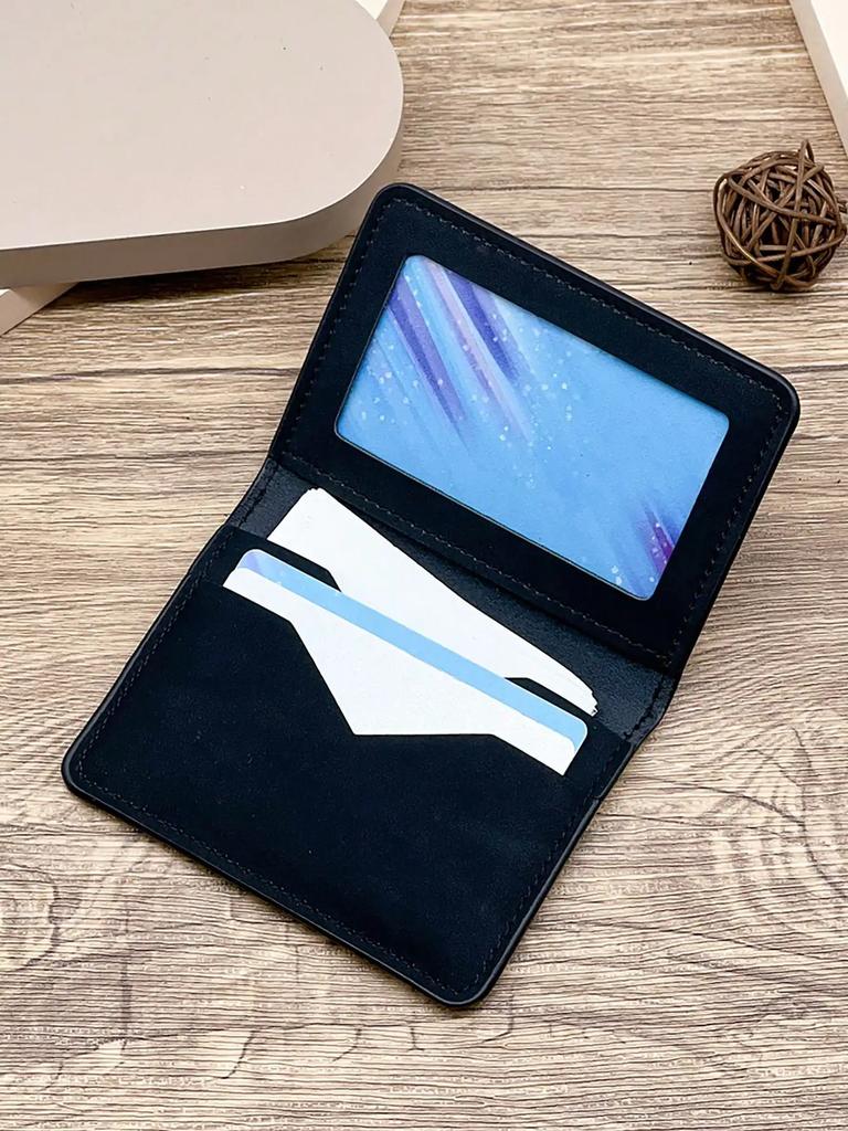 Men's Slim Black Card Holder Wallet - Stylish and Minimalist Business Card Case for College Students -  Credit Card Holder