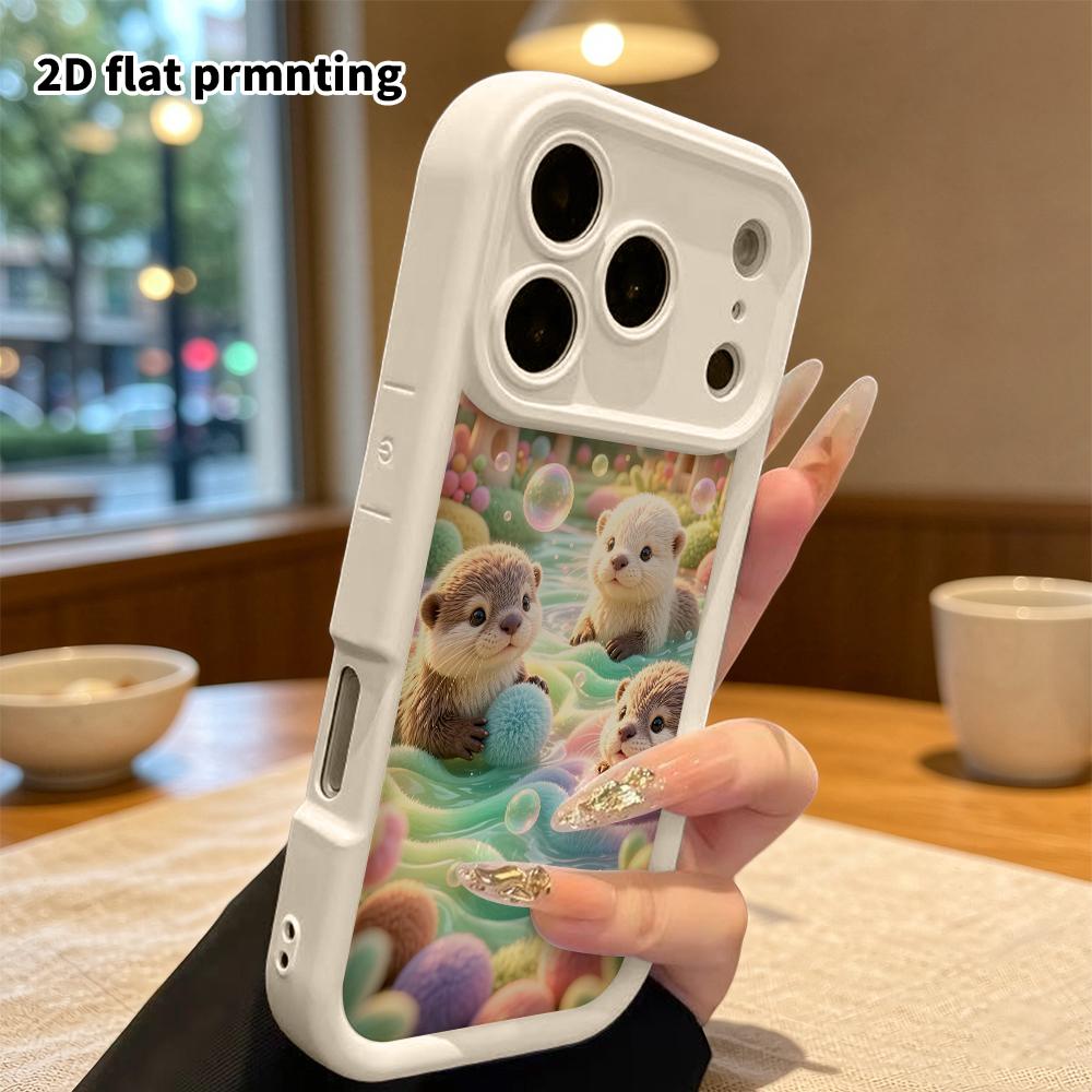 Phone Case: 2D flat, suitable for iPhone 18 17 16 15 14 13 12Pro protective case, castle cradle teddy bear, perfect Christmas and Halloween holiday gi