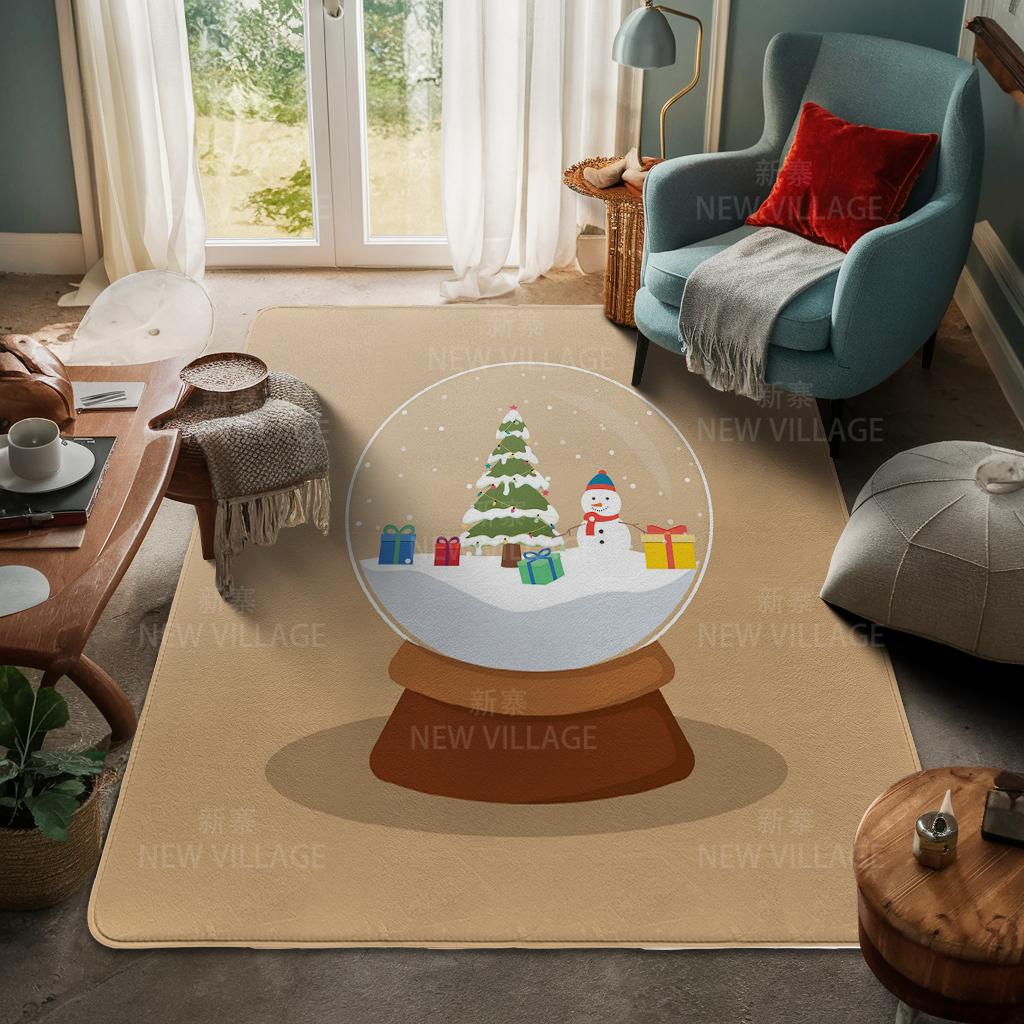 House Entrance Carpet Home Door Mat Living Room Bath Foot Bathroom Non-slip Water Absorption Rugs Bath Merry Christmas Winter