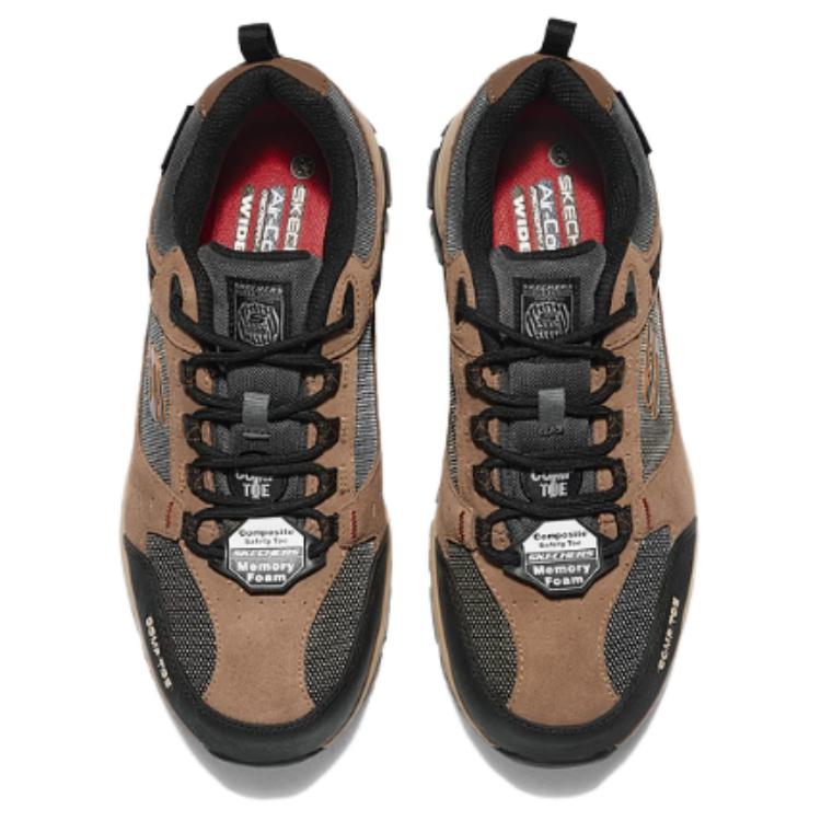 Skechers Work Outdoor Comfortable Versatile Low-Top Casual Shoes Men Sneaker Brown Black 77183W-BRBK