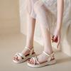 Rhinestone sandals women's new summer wear in 2025, fashion flats, foreign style with skirts, casual fashion sandals