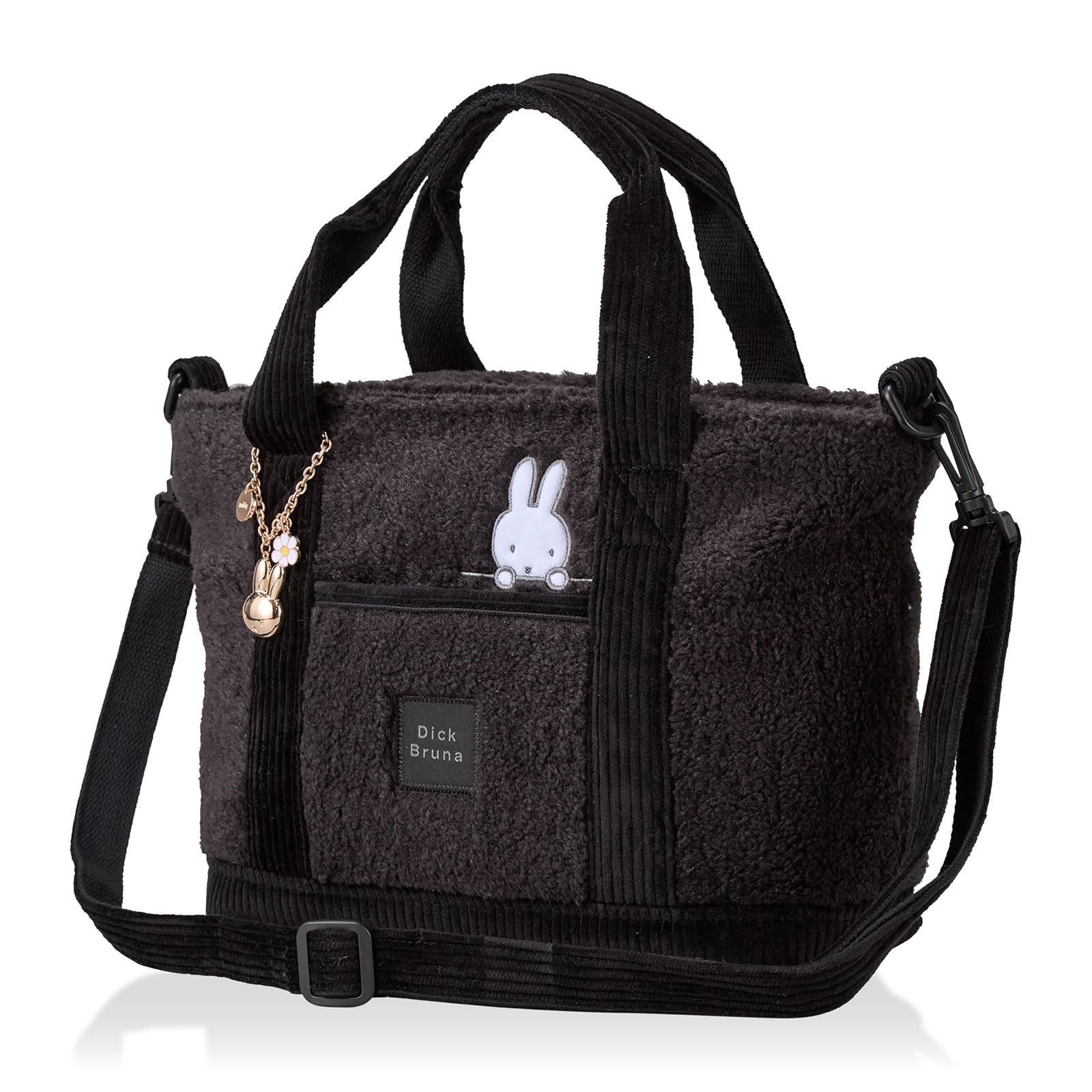 

Hapitas Miffy Boa Tote Bag 6084, Medium, B299, Black