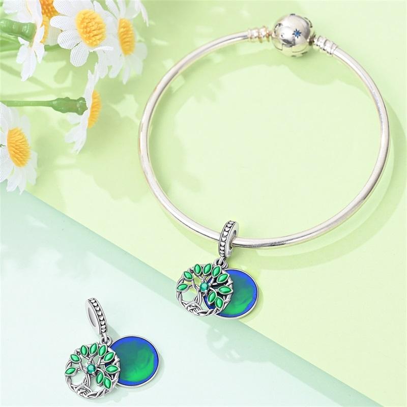 925 Silver Life Tree Charms Pendant For Women Fit Bracelet DIY Birthday Party Jewelry Gifts