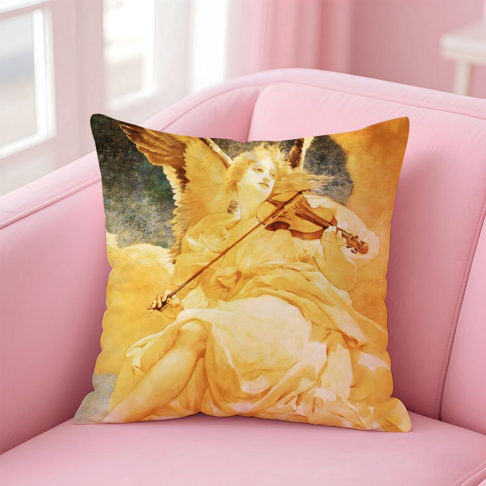 Святые и элегантные ангелы Наволочка Мягкая, приятная для кожи ткань Скрытая молния 30X30cm