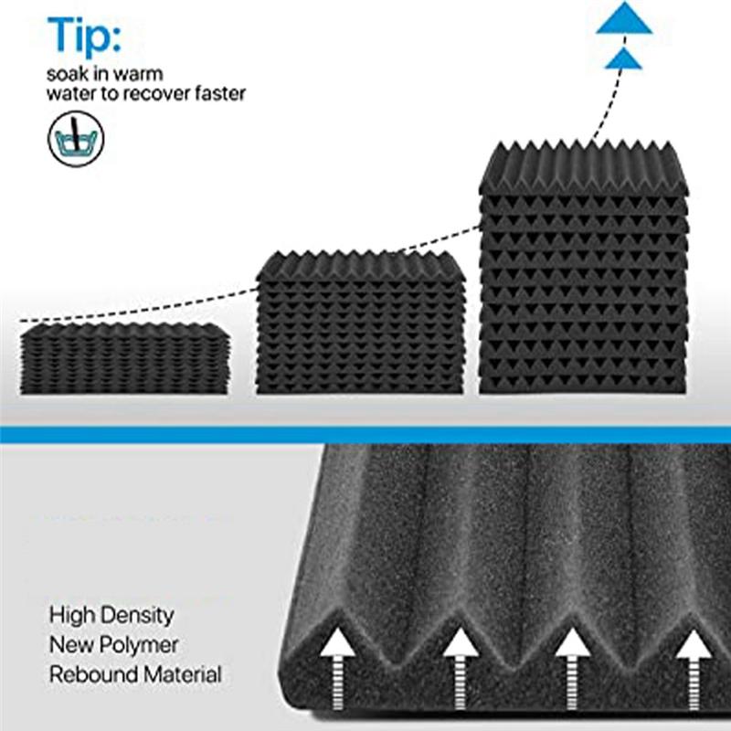 A20F-24PCS Sound Absorber Acoustic Foam Sound Insulation Wall Sound Insulation For Podcasts Reduce Noise (30 X 30 X 2.5 Cm)