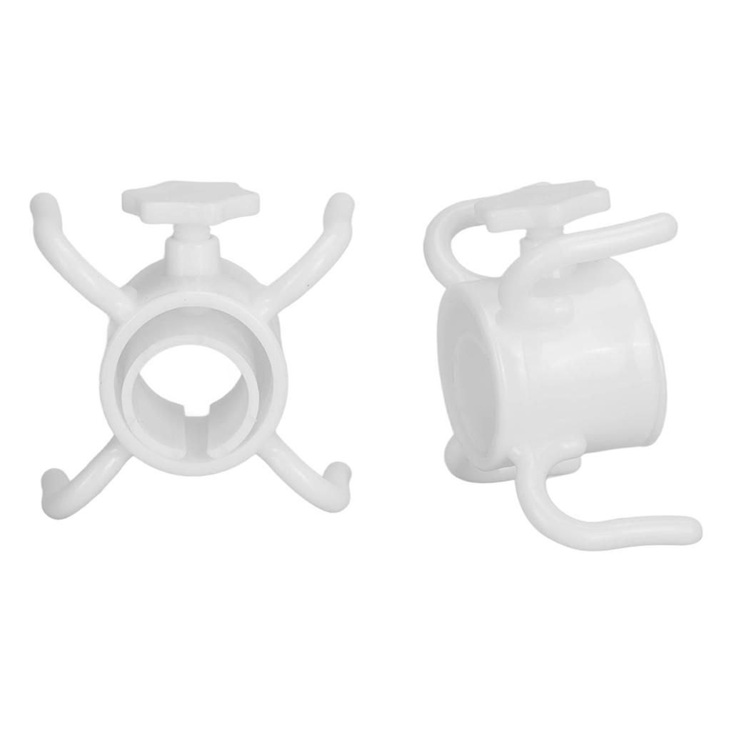 2Pcs Plastic Beach Umbrella Hanging Hook Umbrella Hanger 4 Prong Towel Hat Sunglasses Holder White