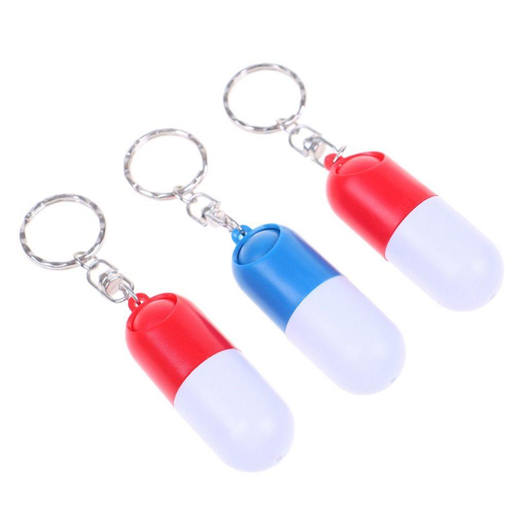Key Chain Travel Pill Box Capsule Shaped Drug Container Keychain  Pill Storage