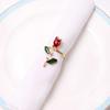 1pcs Valentine Day Rose Flower Napkin Rings Wedding Dinner Home Napkin Holder Rings Hotel Banquet Table Decoration Supplies