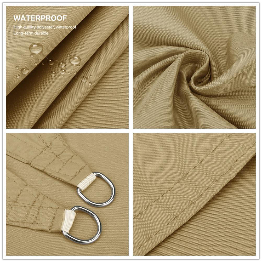 Lona Vela de Sombra para Arena Sol Impermeable Toldo Pantalla Protector Solar para Jardín Resistente Protección UV Borde Curvo Tela Tienda Refugio Solar