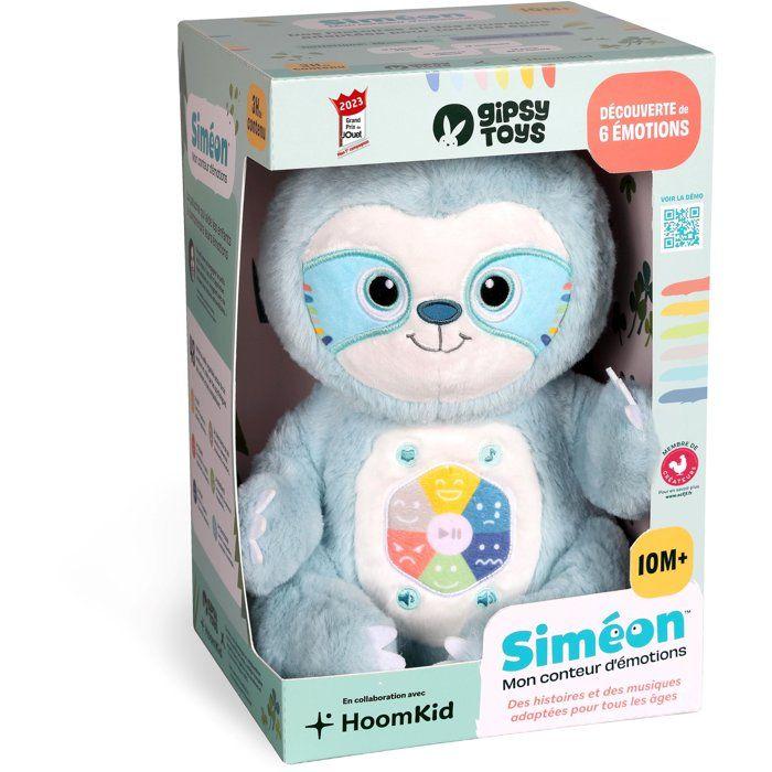 Gipsy Toys - Siméon, Mon Conteur d'Emotions - Peluche interactive musicale et conteuse d'histoires - 28 cm