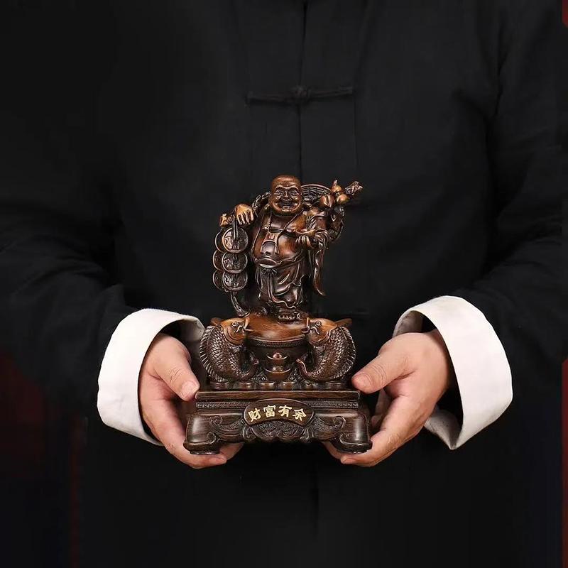Resin Maitreya Buddha God of Wealth Statue Chinese Buddha Statues  Home, Room, Office Decoration Accumulate Wealth Accessories