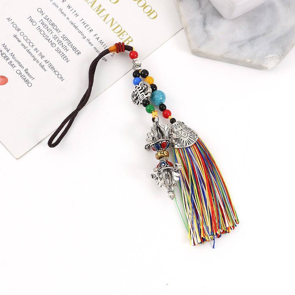 Tibetan Vajra Mantra Prayer Wheel Five-Color Pendant Charm