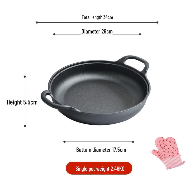 ZISIZ 26cm Cast Iron Frying Pan