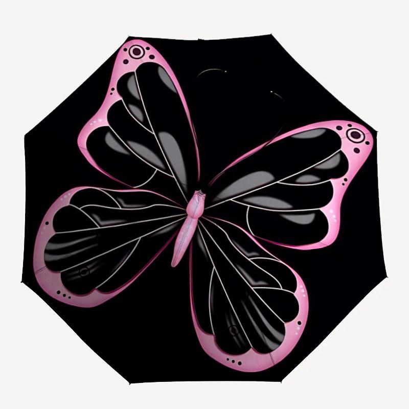 1pc Butterfly Wings Automatic Open/close Folding Umbrella, Compact Portable Travel Umbrella,Durable Construction Yy250814160