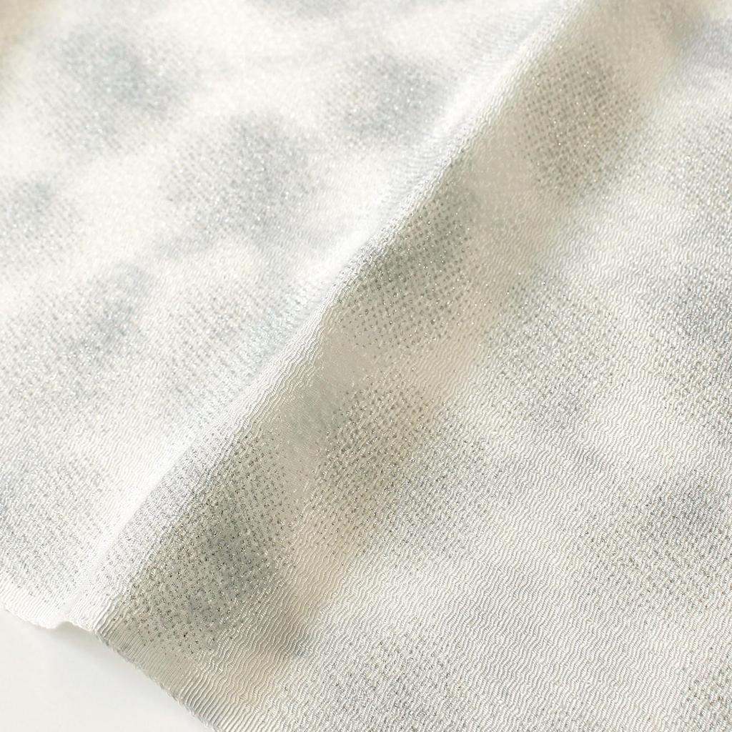 Nippon Chuko Zodiac Chirimen 35cm Wide x 1m (Snake) - Silver, Approx. Cut, BAN25-17-1M