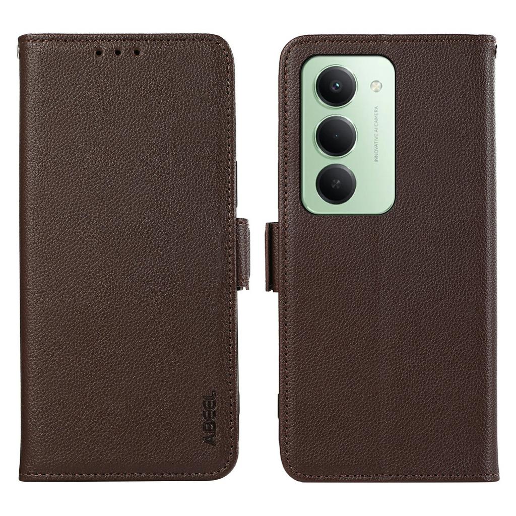 For Xiaomi Redmi 15 5G (Global) (169mm) Case Litchi Texture Leather RFID Blocking Phone Cover