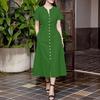 ZANZEA Women Casual V-Neck Solid Color Summer Short Sleeve Dress