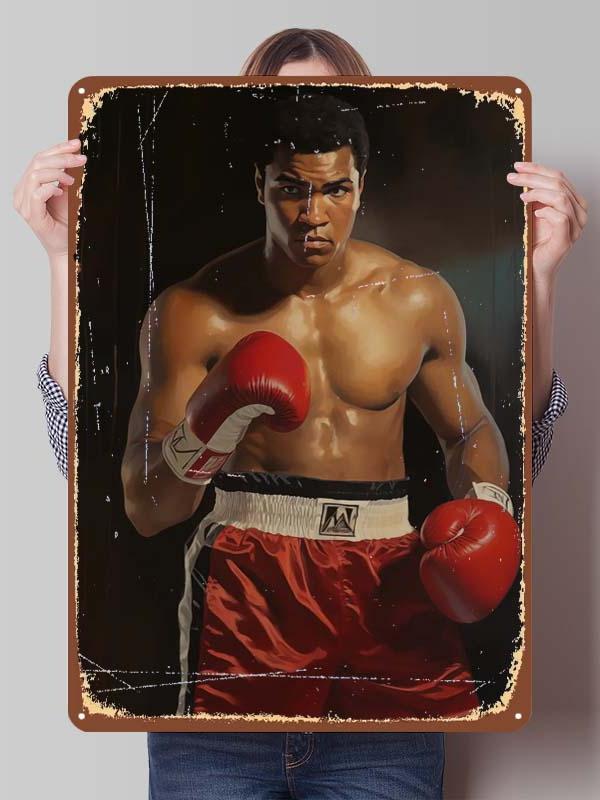 Muhammad Ali Bokser Metalowe Plakaty Dekoracyjne do Dekoracji Pokoju Niestandardowe Bokserskie Metalowe Tabliczki Cyny do Dekoracji Ściennej Retro Dom Mężczyźni