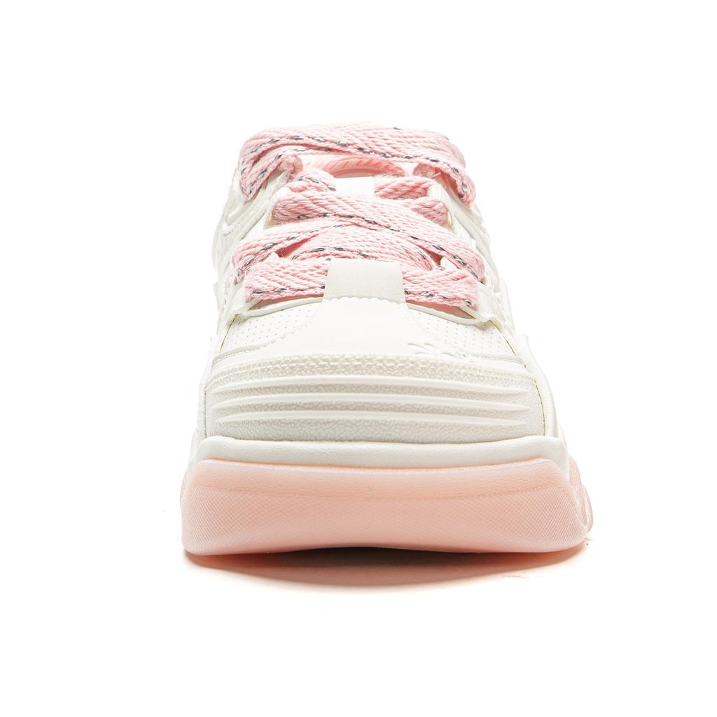 New LiNing Zhi Cheng 2.0 Abrasion Resistant Height Increasing Low Top Skateboard Shoes Women's White Pink AGCV328-3